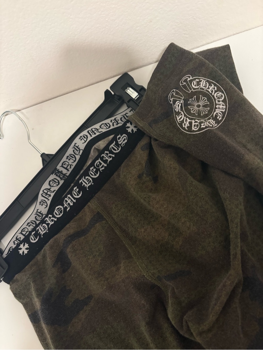Chrome Hearts Olive Camo Joggers with Logo Waistband